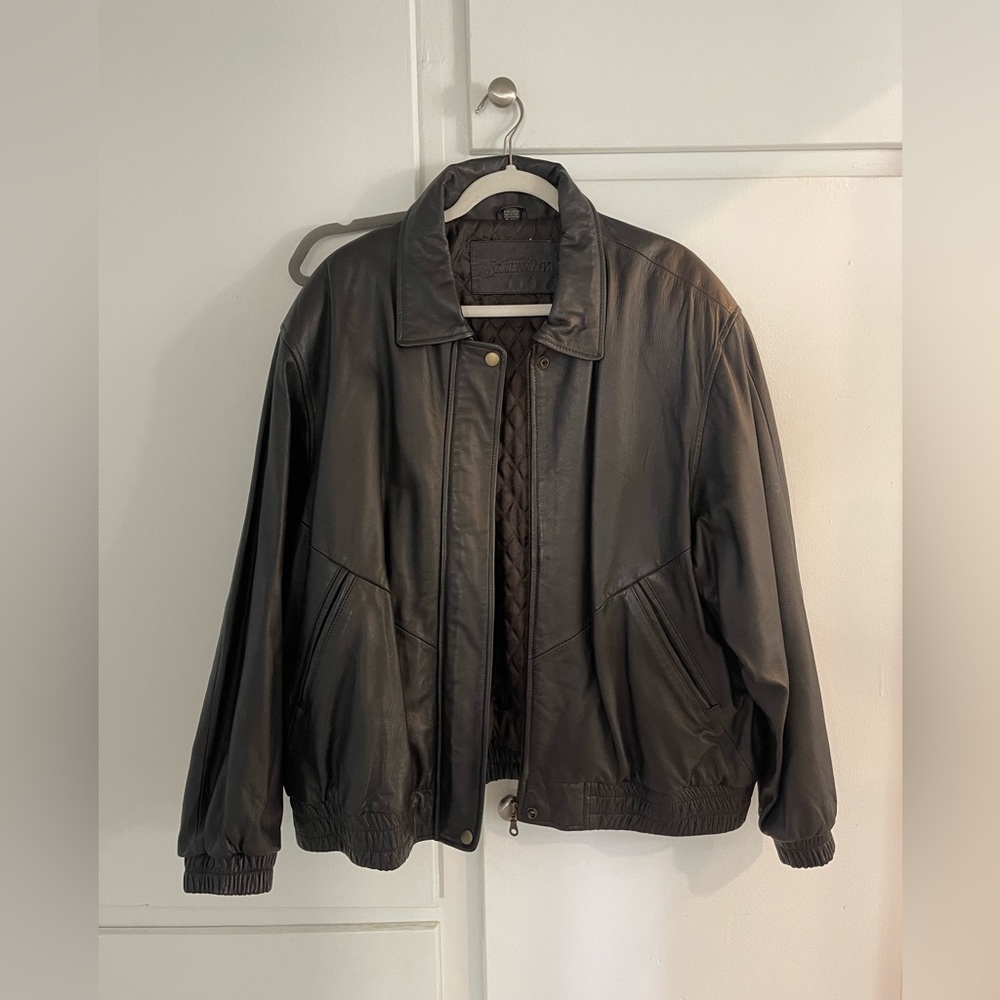 Vintage leather bomber